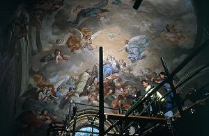 Images Dated 6th November 2009: Tuscany. Florence. Filming the restoration of the 'Brancacci Chapel'