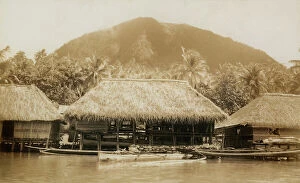 Images Dated 5th April 2011: Typical home built on piles, Tahiti