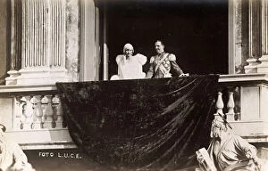 Images Dated 6th July 2011: Umberto II of Savoy and Maria Jos facing out from the balcony