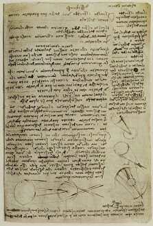 Images Dated 30th September 2009: Various notes on physics, written by Leonardo da Vinci, part of the Arundel Codex 263, c.204r