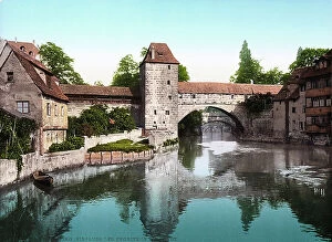 Images Dated 22nd November 2011: View of a bridge on the river Pegnitz of Nuremberg