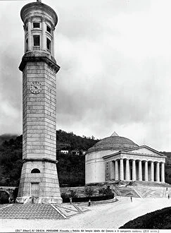 Images Dated 15th March 2010: View of the Canova Temple with the Bell tower, Possagno