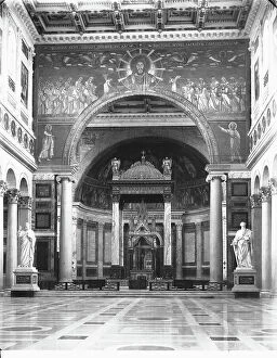 Images Dated 15th May 2008: View of the central nave of the Basilica of S. Paolo Fuori Le Mura in Rome