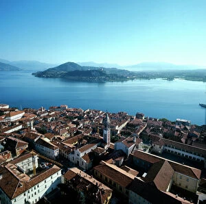 Images Dated 2nd October 2009: View of the City of Arona, Lago Maggiore