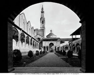 Florence Collection: View of the faade of Cappella Pazzi in S. Croce in Florence. On the left