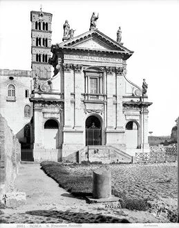 Images Dated 26th July 2006: View of the facade and the Romanesque bell tower of the Church of St. Francesca Romana in Rome