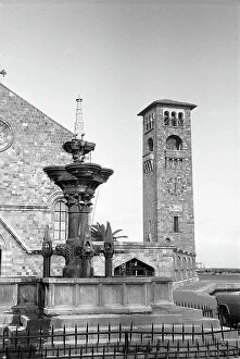 Images Dated 15th September 2011: View of the fountain in front of the Church of Annunciation, Rhodes