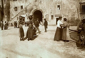 Images Dated 22nd April 2011: View with people of a street in Tarquinia