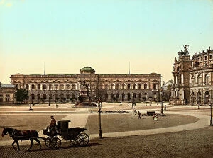 Images Dated 8th November 2011: View with people of Theaterplatz, in Dresden. In the background, the Zwinger Palace, while