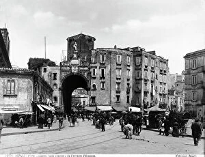 Images Dated 24th March 2009: View of Piazza E. de Nicola in Naples: in the background, the Porta Capuana