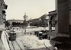 Images Dated 24th March 2011: View of Piazza Grande in Livorno with tram and automobiles