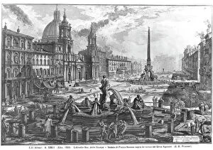 Images Dated 25th September 2007: View of Piazza Navona in Rome, print by Giovan Battista Pranesi; the National Cabinet of Prints