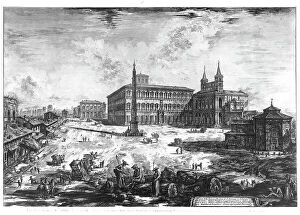 Images Dated 25th September 2007: View of Piazza Santa Maria Maggiore in Rome, print by Giovan Battista Piranesi; The National