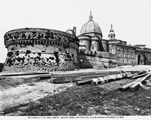 Images Dated 23rd April 2012: View, posterior part, with bastion and the wall of the Basilica della santa casa in Loreto