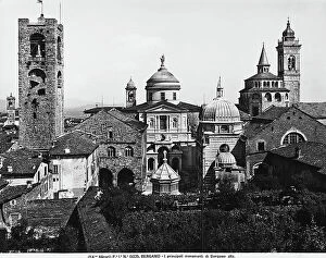 Images Dated 28th December 2012: View of the principal monuments of Higher Bergamo: the Civic Tower, the Hall of Justice