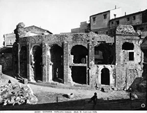 Images Dated 10th March 2010: View of the remains of the Roman amphitheatre of Catania, perhaps from the second century A.D