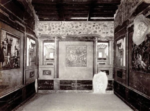 Images Dated 3rd November 2010: View of a room in the house of the Vettii in Pompeii, the walls are adorned with murals of