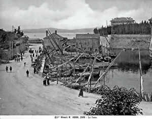 Images Dated 10th April 2012: View of a street with people in the port of Zara