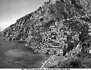Images Dated 16th April 2012: View of the town and seashore of Positano
