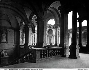 Images Dated 17th December 2010: View of the upper Gallery of the Courtyard in Palazzo Brera in Milan