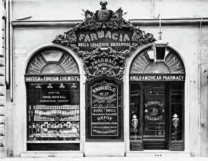 Florence Collection: View of the windows of the English Pharmacy on Via Tornabuoni, Florence