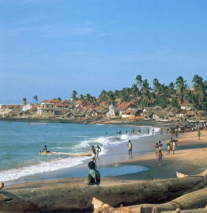 Images Dated 31st May 2007: Village at Cape Comorin, including a Catholic church, Southern India