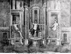 Images Dated 13th July 2005: Wall painted with buildings and deities, in the House of Apollo, Pompeii