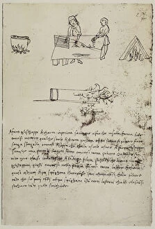 Images Dated 30th September 2009: Wick production, writings by Leonardo da Vinci, belonging to the Codex Arundel 263, c.259r