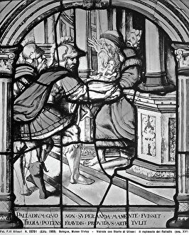 Images Dated 12th April 2012: Window representing the Abduction of Palladium. Episode from the Stories of Ulysses