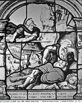 Images Dated 12th April 2012: Window representing the Killing of the Cyclop Polyphemus. Episode from the Stories of Ulysses