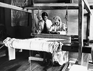 Images Dated 13th May 2011: Two women at a loom