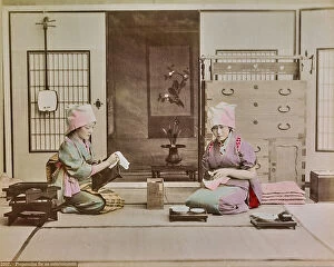 Japan: Two women prepare a reception, Japan