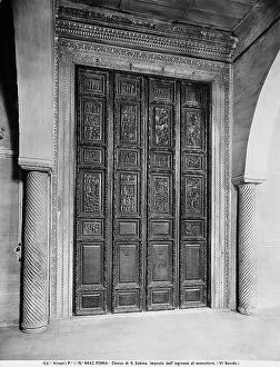 Images Dated 20th May 2010: Wooden door of the Monastery of St. Sabina in Rome