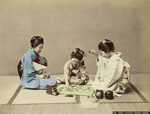 Japan: Young Japanese playing cards