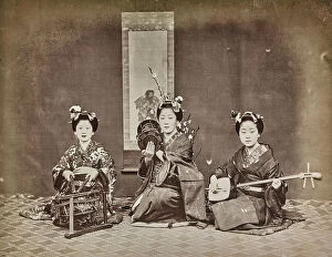 Japan: Young japanese women with musical instruments