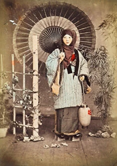 Japan: Young woman wearing traditional Japanese clothes
